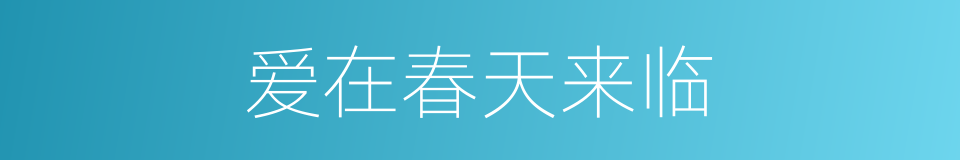 爱在春天来临的同义词