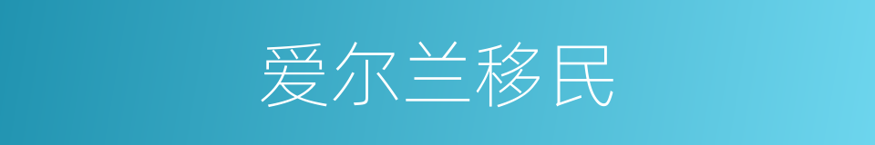 爱尔兰移民的同义词