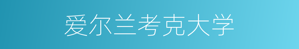 爱尔兰考克大学的同义词