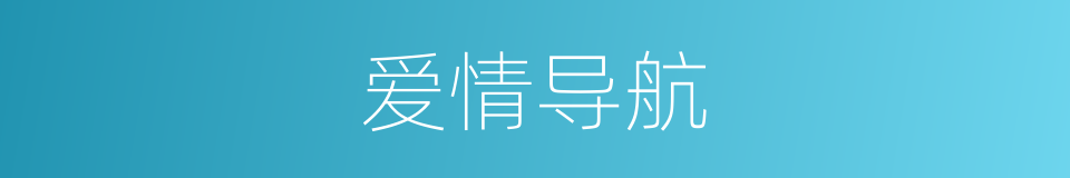 爱情导航的同义词