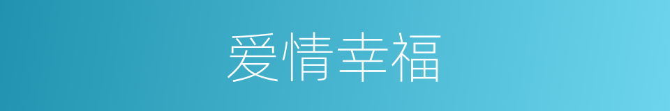 爱情幸福的同义词