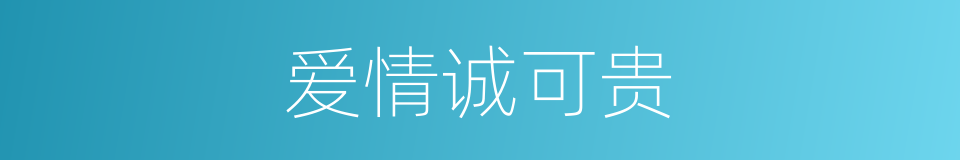 爱情诚可贵的同义词