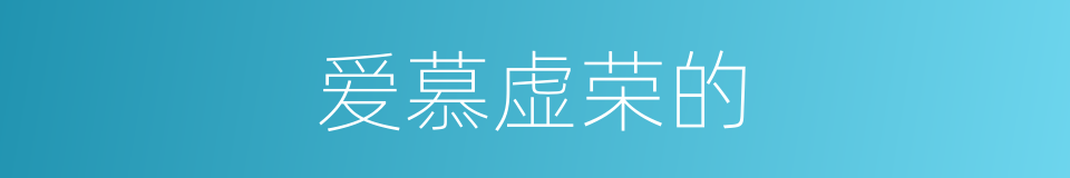 爱慕虚荣的的同义词