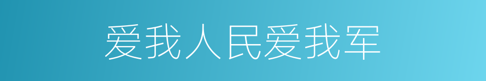 爱我人民爱我军的同义词