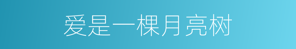 爱是一棵月亮树的同义词