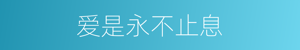 爱是永不止息的同义词