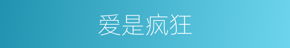 爱是疯狂的同义词