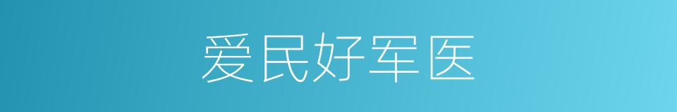 爱民好军医的同义词