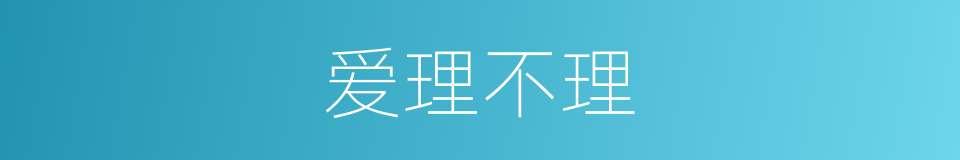 爱理不理的意思