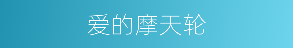 爱的摩天轮的同义词