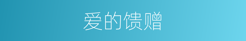 爱的馈赠的同义词