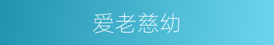 爱老慈幼的意思