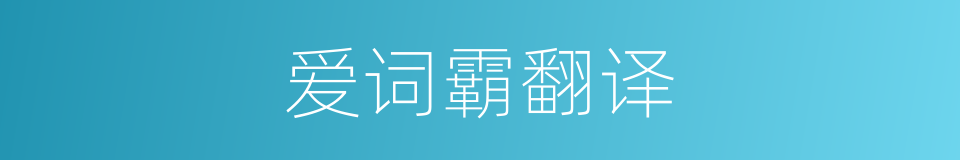 爱词霸翻译的同义词