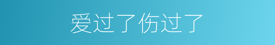 爱过了伤过了的同义词