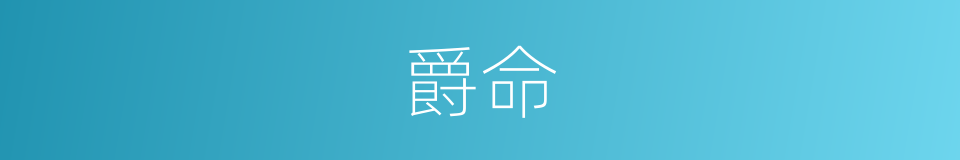 爵命的意思