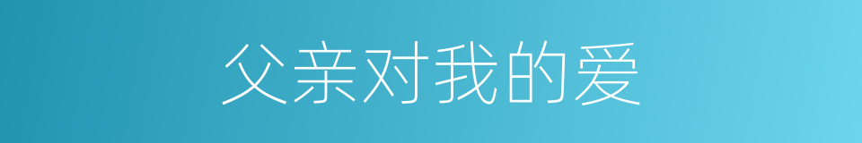 父亲对我的爱的同义词
