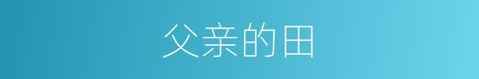 父亲的田的意思