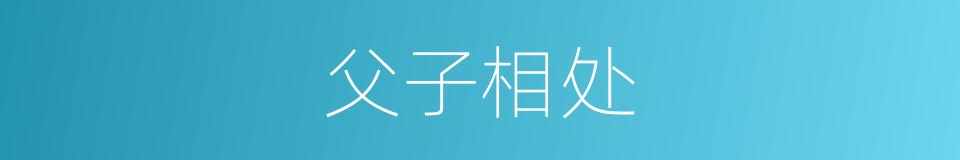 父子相处的同义词