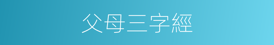 父母三字經的同義詞