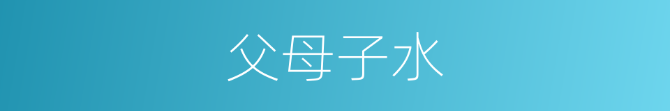 父母子水的同义词