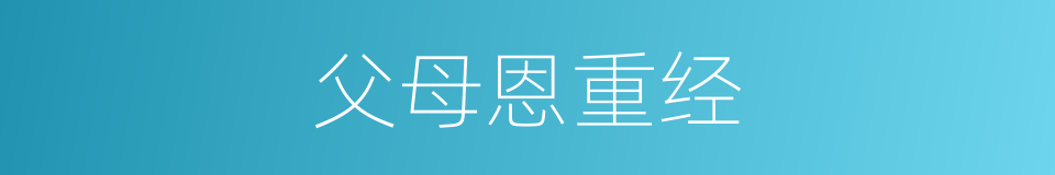 父母恩重经的同义词