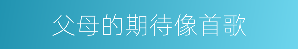 父母的期待像首歌的同义词