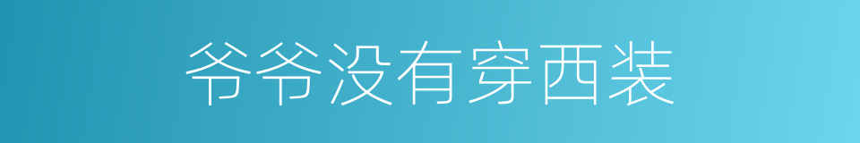 爷爷没有穿西装的同义词