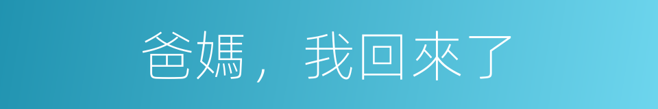 爸媽，我回來了的同義詞