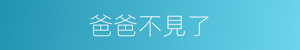爸爸不見了的同義詞