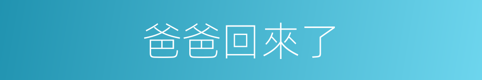 爸爸回來了的同義詞