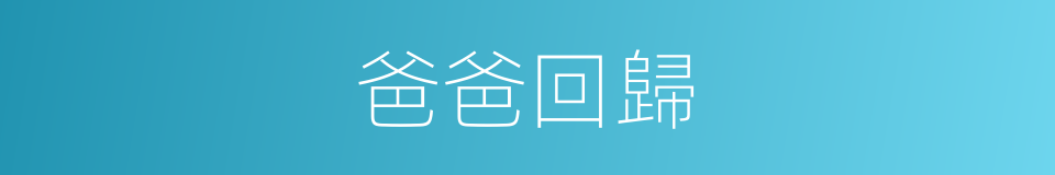 爸爸回歸的同義詞