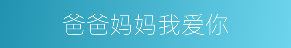 爸爸妈妈我爱你的同义词