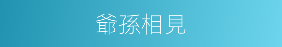 爺孫相見的同義詞