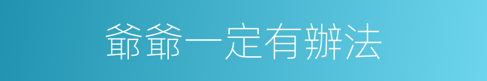 爺爺一定有辦法的同義詞