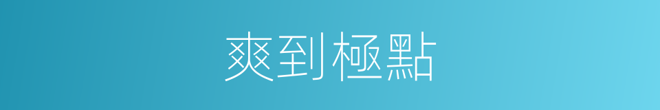 爽到極點的同義詞