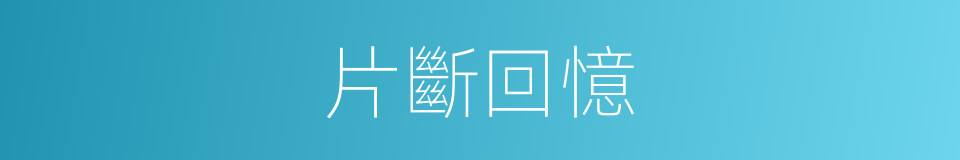 片斷回憶的同義詞