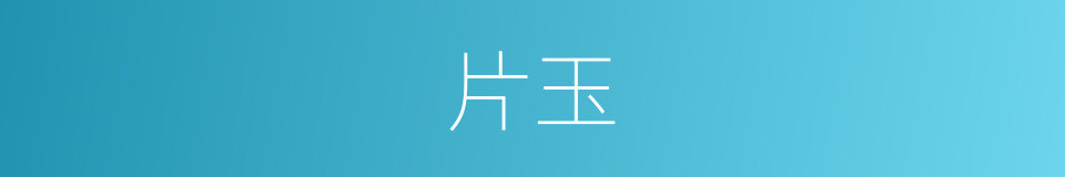 片玉的意思