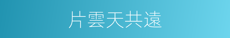 片雲天共遠的同義詞