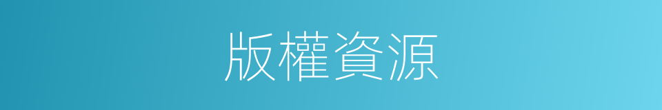 版權資源的同義詞