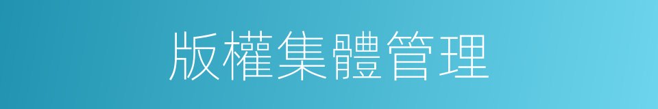 版權集體管理的同義詞
