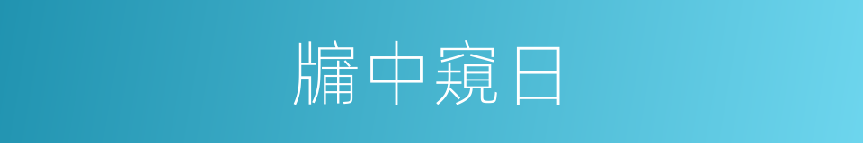 牖中窺日的意思