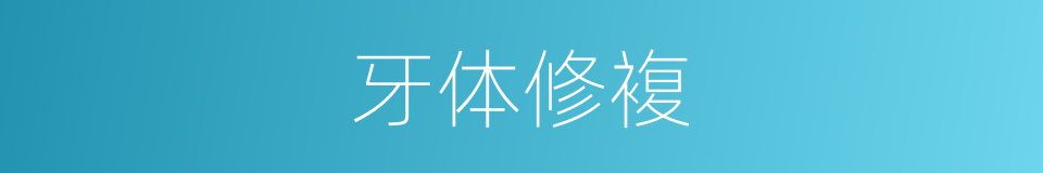 牙体修複的同义词