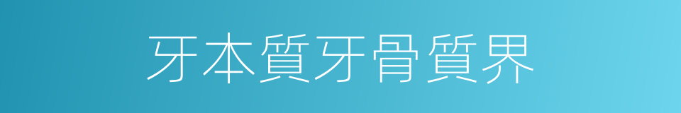 牙本質牙骨質界的同義詞
