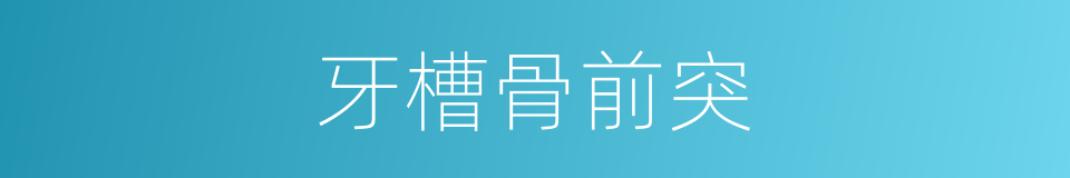 牙槽骨前突的同义词