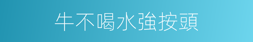牛不喝水強按頭的意思