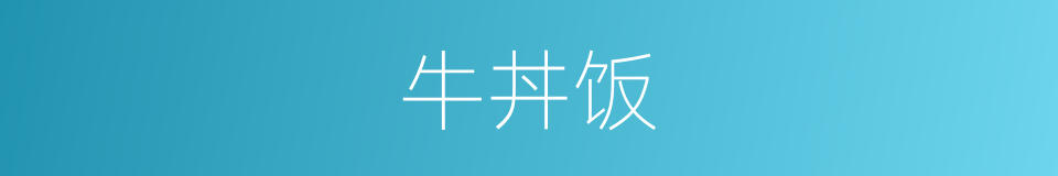 牛丼饭的同义词