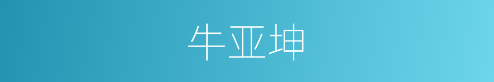 牛亚坤的同义词