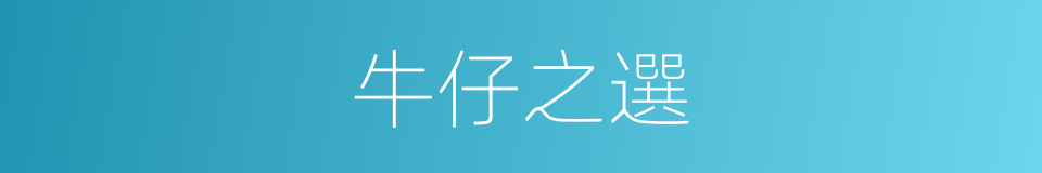 牛仔之選的同義詞