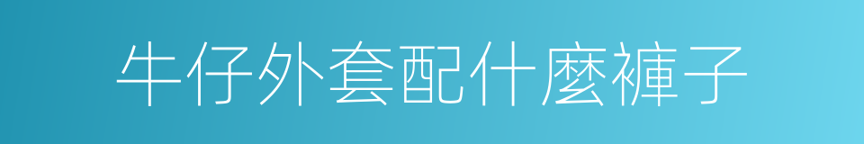 牛仔外套配什麼褲子的同義詞