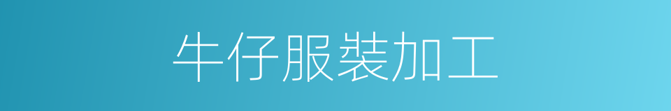 牛仔服裝加工的同義詞